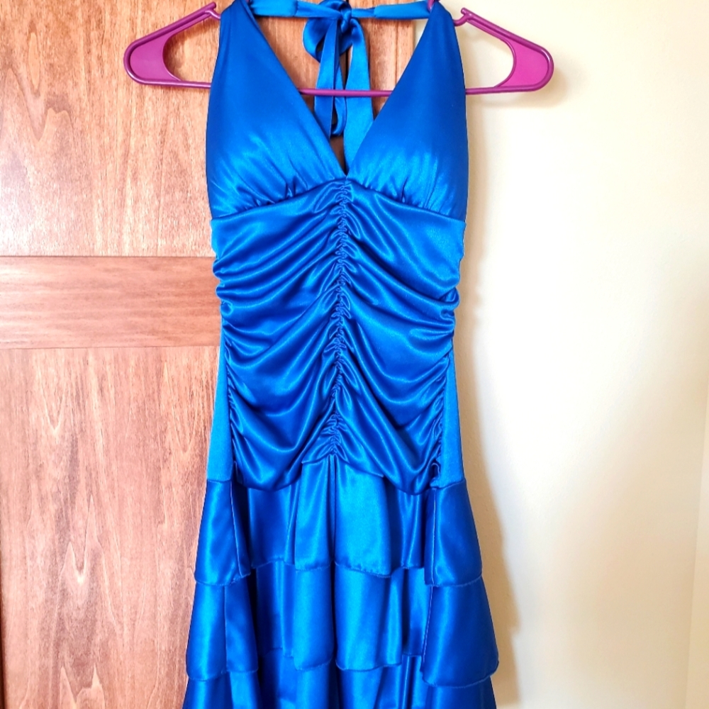 Blue cocktail mini dress